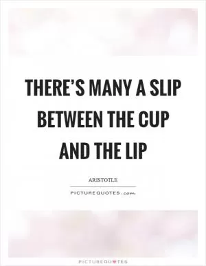 There’s many a slip between the cup and the lip Picture Quote #1