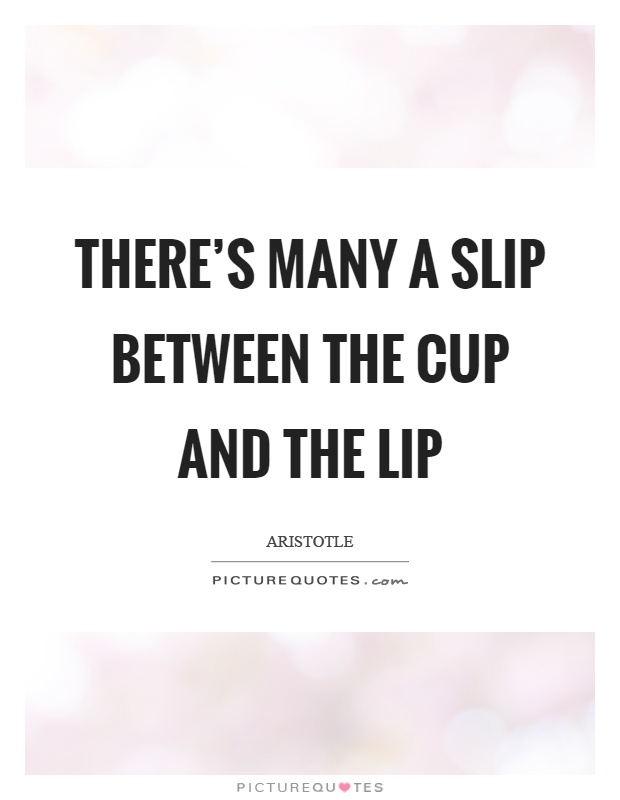 There's many a slip between the cup and the lip Picture Quote #1