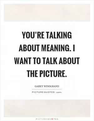 You’re talking about meaning. I want to talk about the picture Picture Quote #1