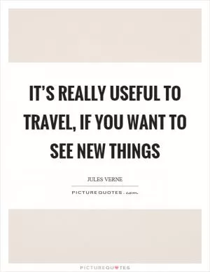 It’s really useful to travel, if you want to see new things Picture Quote #1