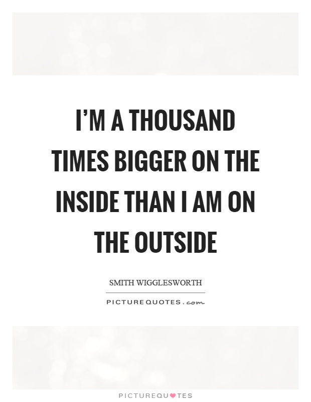 I'm a thousand times bigger on the inside than I am on the outside Picture Quote #1