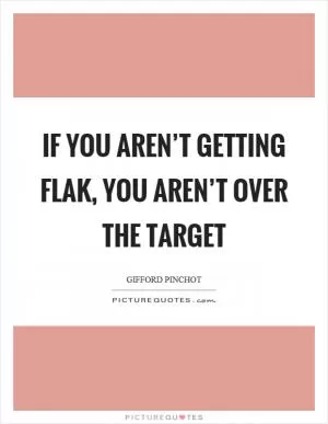 If you aren’t getting flak, you aren’t over the target Picture Quote #1