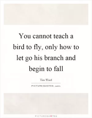 You cannot teach a bird to fly, only how to let go his branch and begin to fall Picture Quote #1