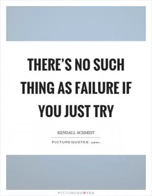 There’s no such thing as failure if you just try Picture Quote #1