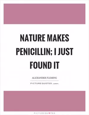 Nature makes penicillin; I just found it Picture Quote #1