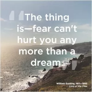 The thing is - fear can’t hurt you any more than a dream Picture Quote #1
