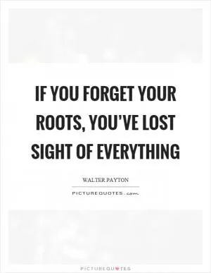 If you forget your roots, you’ve lost sight of everything Picture Quote #1
