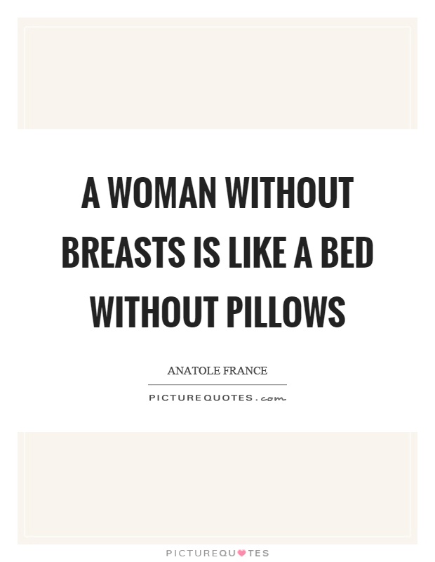 A woman without breasts is like a bed without pillows Picture Quote #1
