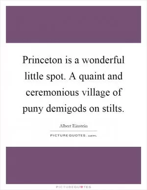 Princeton is a wonderful little spot. A quaint and ceremonious village of puny demigods on stilts Picture Quote #1