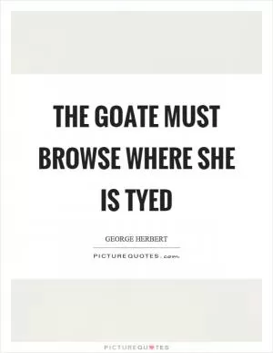 The goate must browse where she is tyed Picture Quote #1