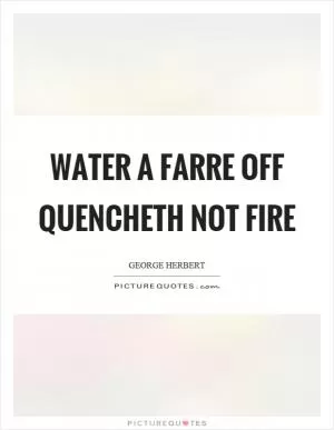 Water a farre off quencheth not fire Picture Quote #1