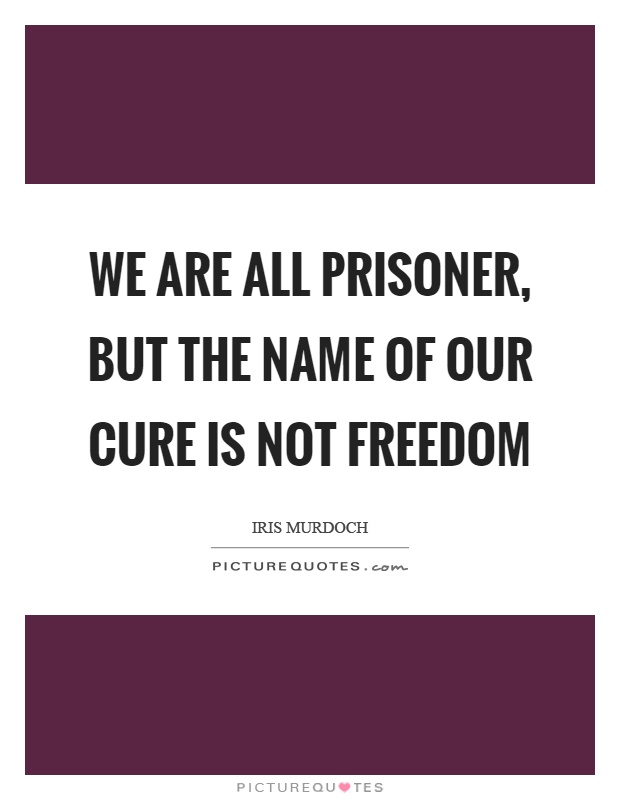 We are all prisoner, but the name of our cure is not freedom Picture Quote #1
