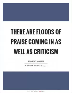 There are floods of praise coming in as well as criticism Picture Quote #1
