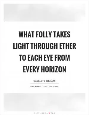 What folly takes light through ether to each eye from every horizon Picture Quote #1