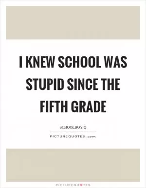 I knew school was stupid since the fifth grade Picture Quote #1