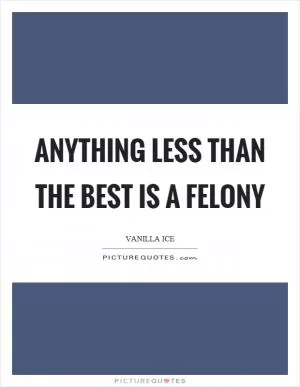 Anything less than the best is a felony Picture Quote #1