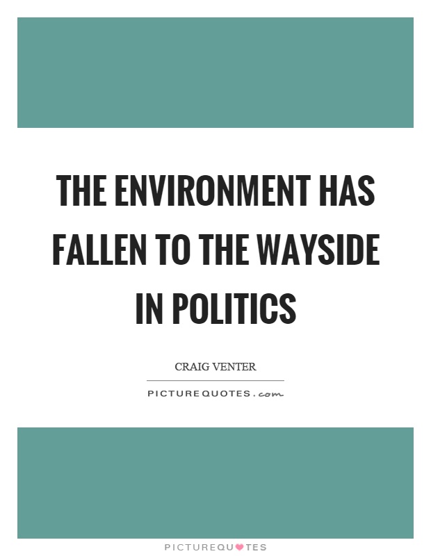 The environment has fallen to the wayside in politics Picture Quote #1