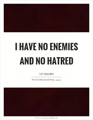 I have no enemies and no hatred Picture Quote #1