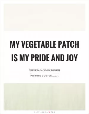 My vegetable patch is my pride and joy Picture Quote #1