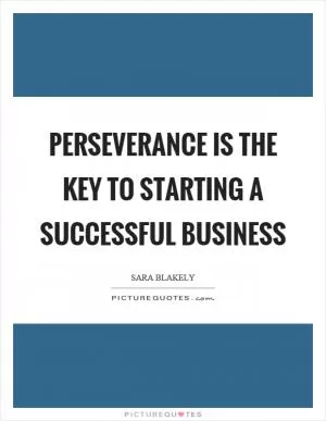 Perseverance is the key to starting a successful business Picture Quote #1