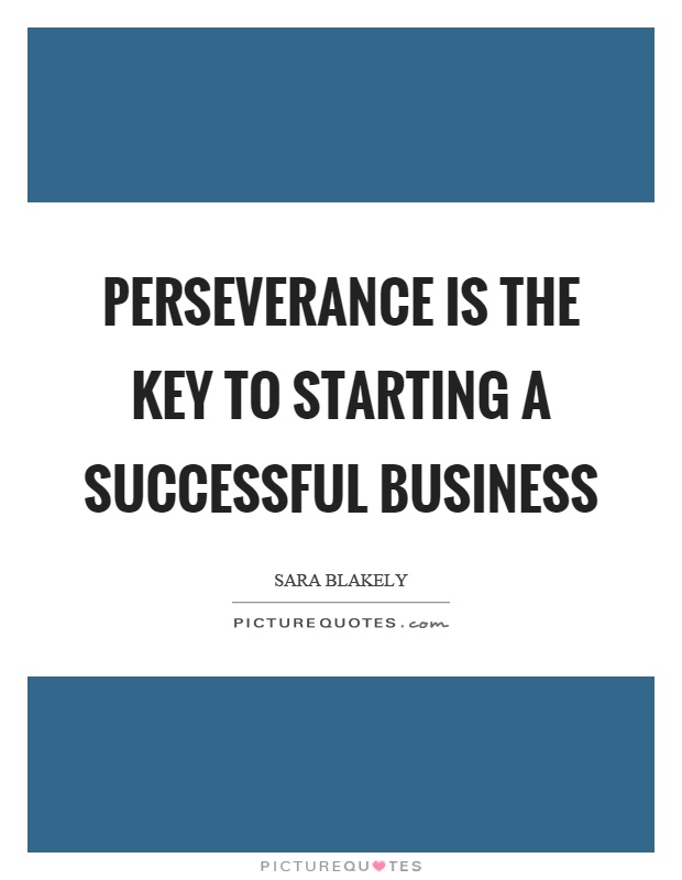 Perseverance is the key to starting a successful business Picture Quote #1