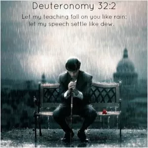 Let my teaching fall on you like rain, let my speech settle like dew Picture Quote #1