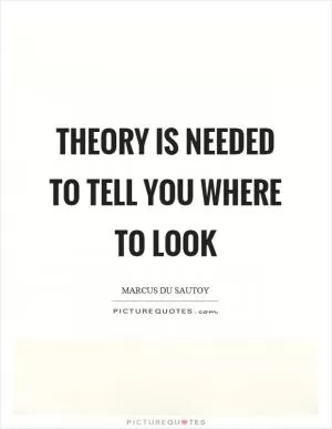 Theory is needed to tell you where to look Picture Quote #1