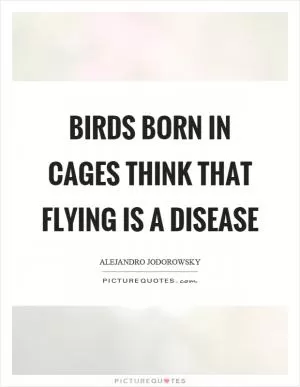 Birds born in cages think that flying is a disease Picture Quote #1