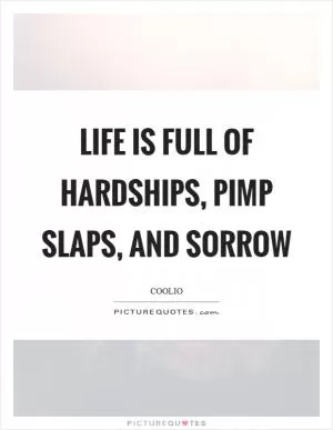 Life is full of hardships, pimp slaps, and sorrow Picture Quote #1