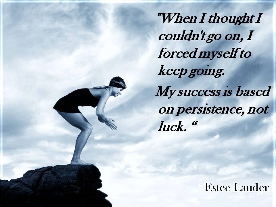 When I thought I couldn't go on, I forced myself to keep going. My success is based on persistence, not luck Picture Quote #1