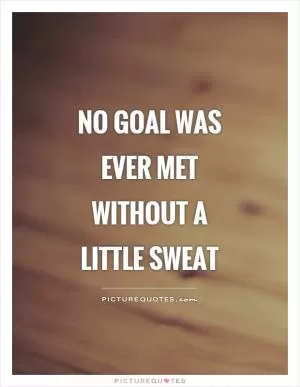 No goal was ever met without a little sweat Picture Quote #1