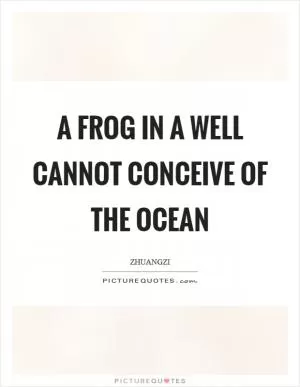 A frog in a well cannot conceive of the ocean Picture Quote #1