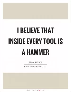 I believe that inside every tool is a hammer Picture Quote #1