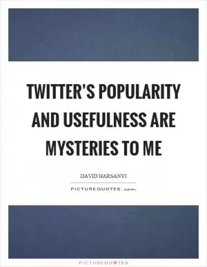 Twitter’s popularity and usefulness are mysteries to me Picture Quote #1