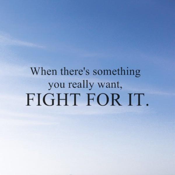 When there's something you really want, fight for it Picture Quote #1