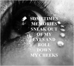 Sometimes memories sneak out of my eyes and roll down my cheeks Picture Quote #1