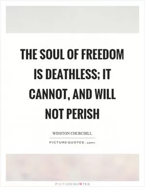 The soul of freedom is deathless; it cannot, and will not perish Picture Quote #1