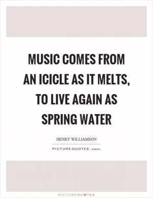 Music comes from an icicle as it melts, to live again as spring water Picture Quote #1