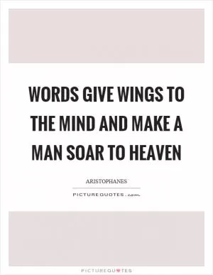 Words give wings to the mind and make a man soar to heaven Picture Quote #1
