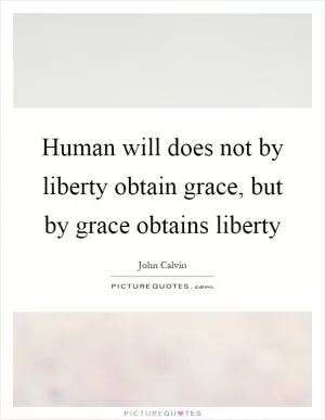 Human will does not by liberty obtain grace, but by grace obtains liberty Picture Quote #1