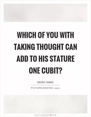 Which of you with taking thought can add to his stature one cubit? Picture Quote #1