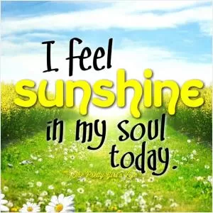 I feel sunshine in my soul today Picture Quote #1
