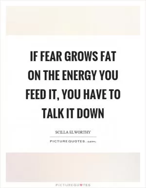 If fear grows fat on the energy you feed it, you have to talk it down Picture Quote #1