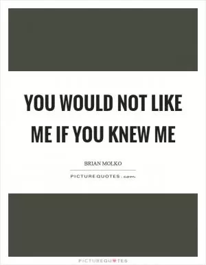 You would not like me if you knew me Picture Quote #1