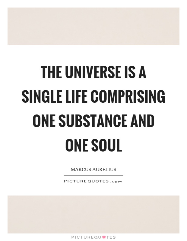 The universe is a single life comprising one substance and one soul Picture Quote #1