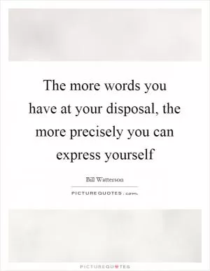 The more words you have at your disposal, the more precisely you can express yourself Picture Quote #1