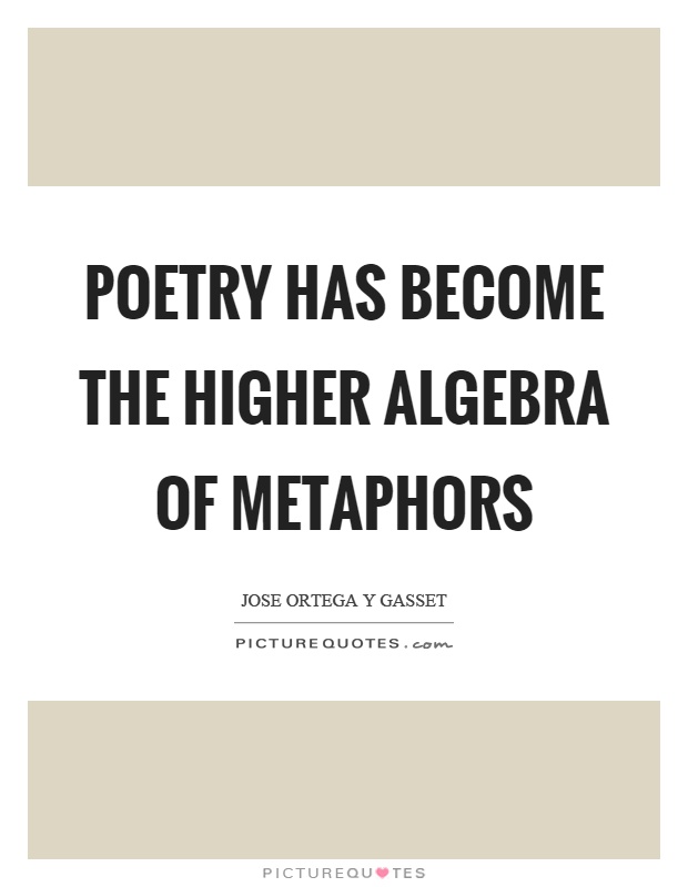 Poetry has become the higher algebra of metaphors Picture Quote #1