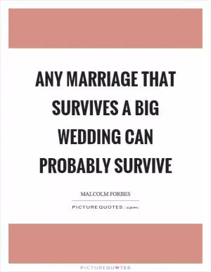 Any marriage that survives a big wedding can probably survive Picture Quote #1