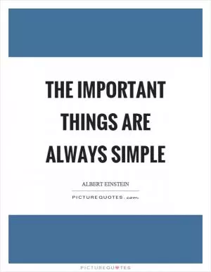 The important things are always simple Picture Quote #1