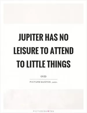 Jupiter has no leisure to attend to little things Picture Quote #1